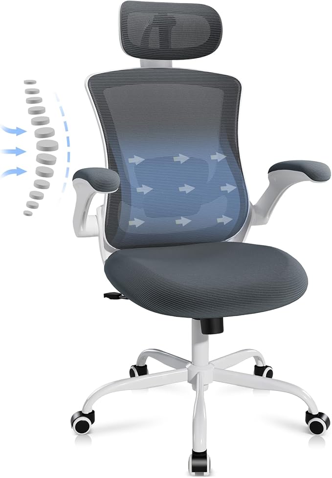 Ergonomic Office Chair with Adjustable Lumbar Support & Headrest, High Back - Image 10
