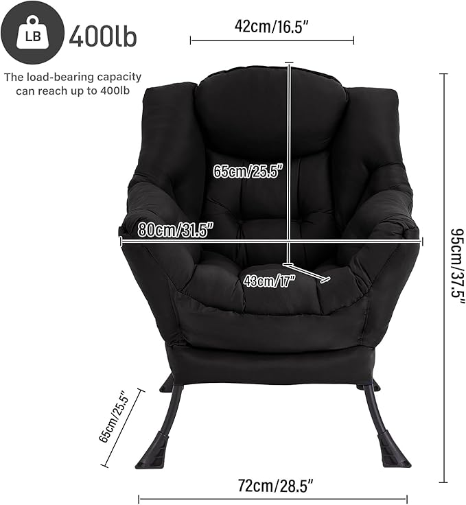 Lazy Chair, Reading Armchair, Large Modern Lounge Accent Chair, Leisure Sofa - Image 2