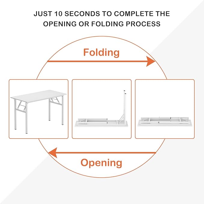 Need Folding Desk for Home Office 39-3/8" Length Modern Folding Table Computer - Image 6