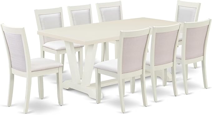 East West Furniture V027MZ001-9 9 Piece Modern Dining Table Set Includes a by EastWestFurniture
