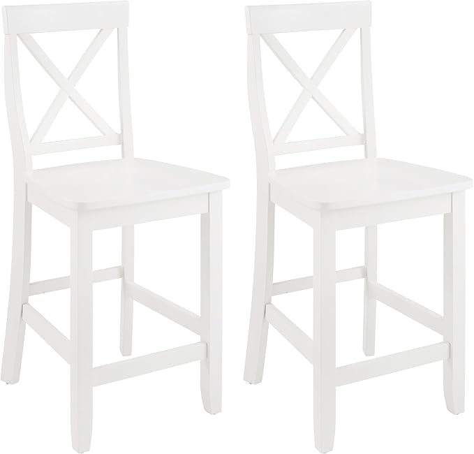 Crosley Furniture X-Back Wood Counter Height Bar Stools Set of 2 by CrosleyFurniture