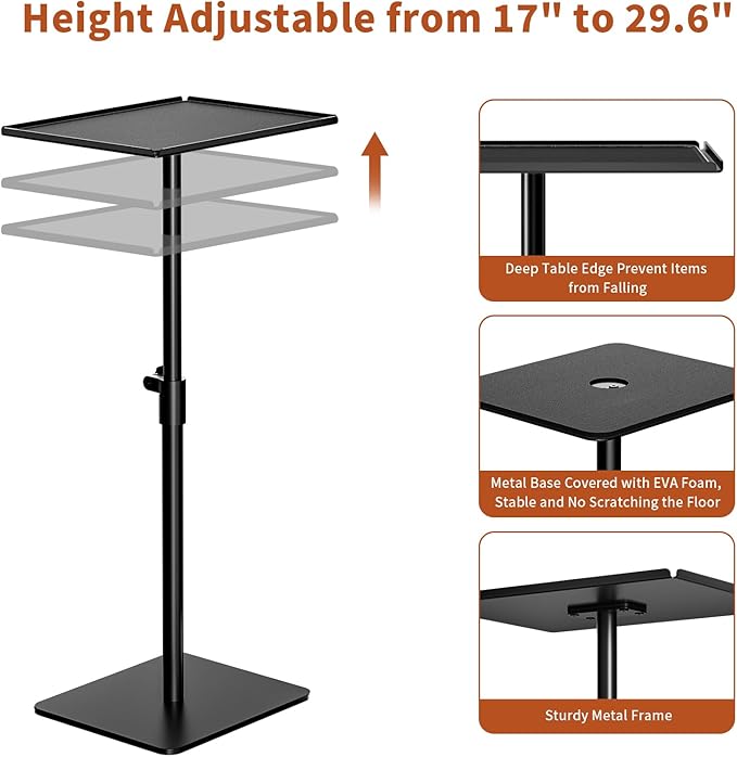 RCHYFEED Metal End Table, Height Adjustable Side Tables Living Room, Small Side - Image 5