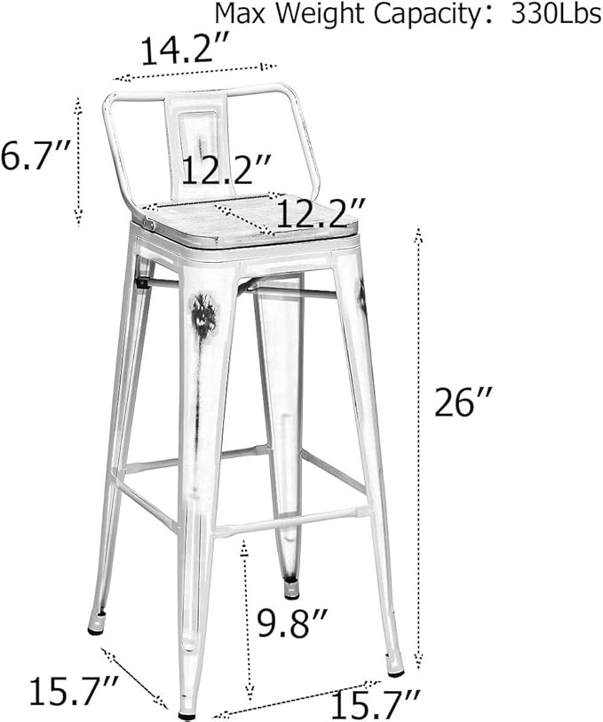 26 Inch Swivel Bar Stools Set of 4 - Image 3