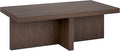 Henn&Hart 44" Rectangular Wood Pedestal Low-Profile Coffee Table by HennHart
