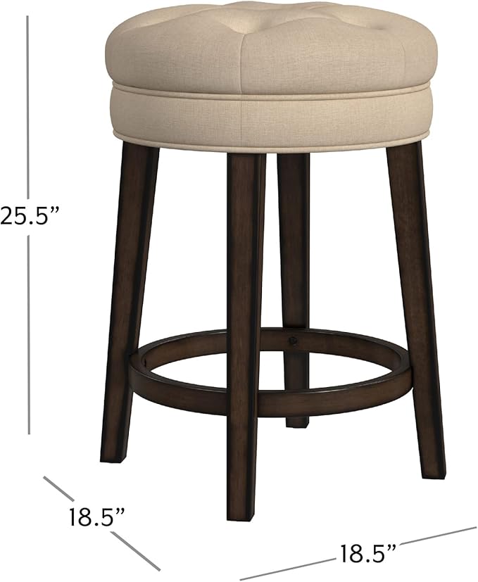 Hillsdale Krauss Backless Swivel Counter Stool, Charcoal Gray Finish - Image 3
