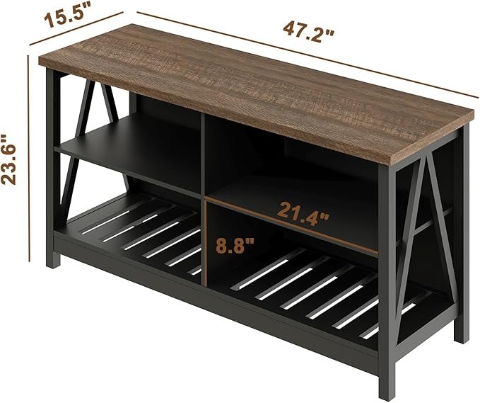 ChooChoo Farmhouse TV Stand for TVs up to 55 Inch, Modern Entertainment Center - Image 3