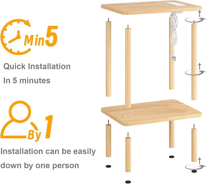 Apicizon 2 Tier End Table, Small Side Table - Image 9