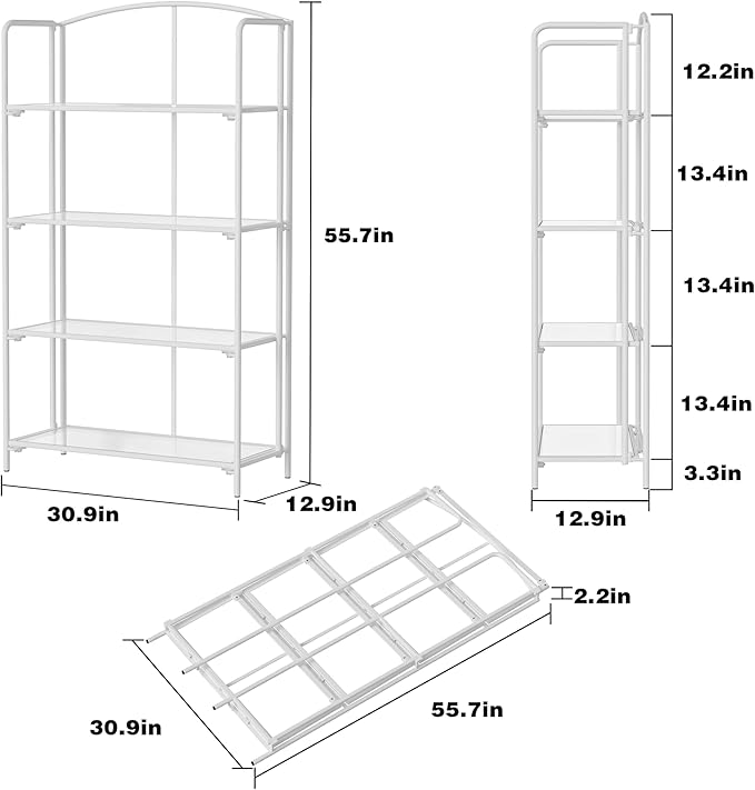 Crofy No Assembly Folding Bookshelf - Image 3