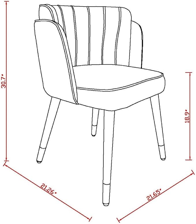 Manhattan Comfort Zephyr Modern Velvet Dining Chair, Solid Wood Frame - Image 3