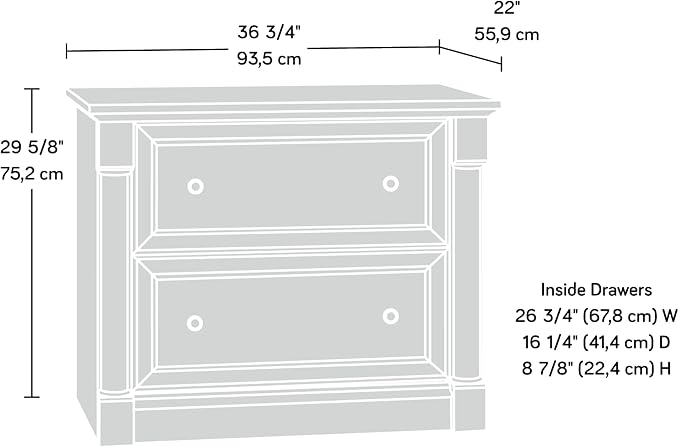 Sauder Palladia 2 Drawer File Cabinet, Lateral Filing Cabinets - Image 3