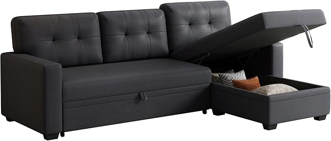 Ball & Cast Convertible Sectional Sleeper Sofa Bed L Shaped 4 in 1 Pull Out - Image 13