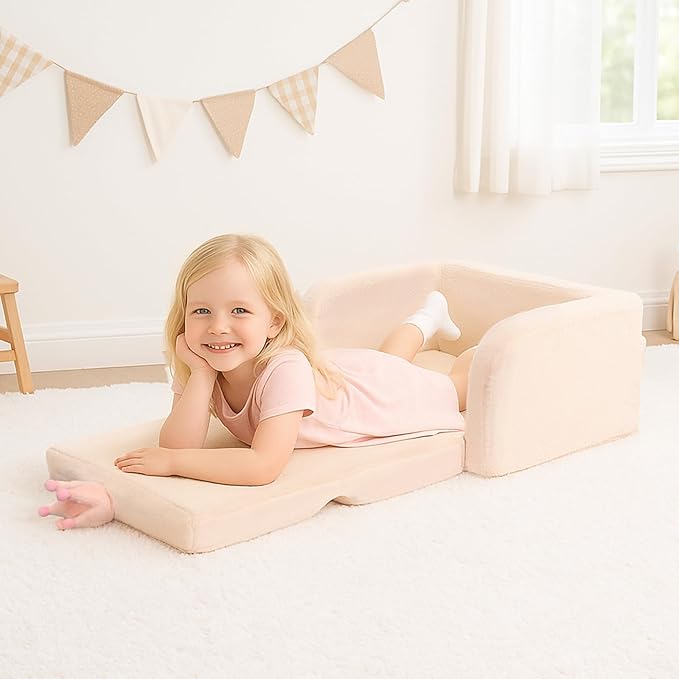 MONKISS Toddler Couch, 2-in-1 Kids Sofa Fold Out, Convertible Sofa to Lounger - Image 5