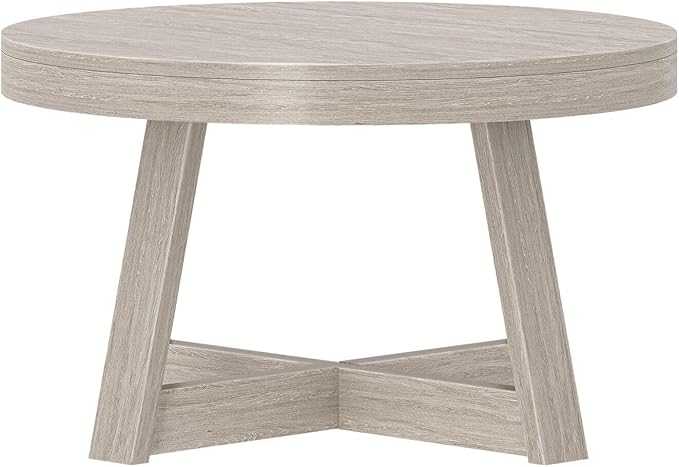 Plank+Beam Classic Round Coffee Table, 30 Inch Farmhouse Coffee Table, Rustic - Image 5