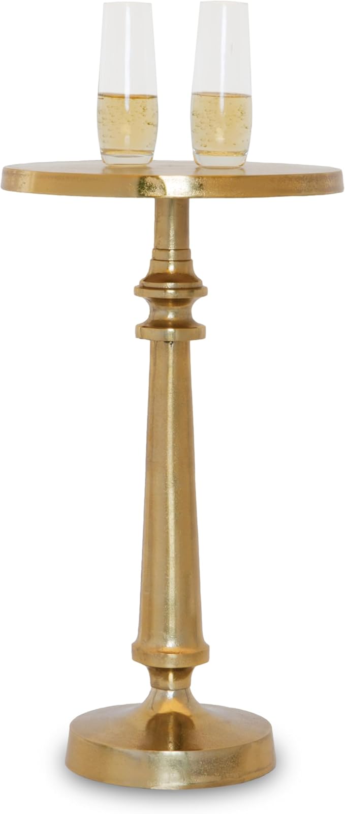 Small Round Gold Side Table by Objet D’Art, Cocktail and Drink Table by ObjetDArt