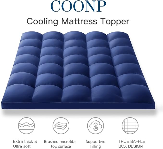 COONP Twin Mattress Topper, Extra Thick Pillowtop, Cooling Plush Mattress Pad - Image 2