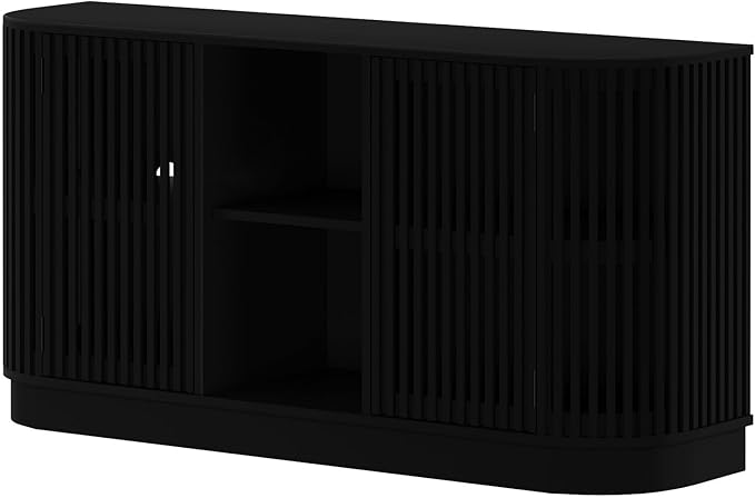 Plank+Beam Contour Wood TV Stand, Two Door Solid Wood Entertainment Console - Image 12