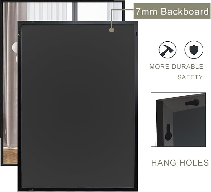 Black Bathroom Mirror 30x40, Rectangle Wall Mirror 30 x 40 inch, Metal Frame - Image 6