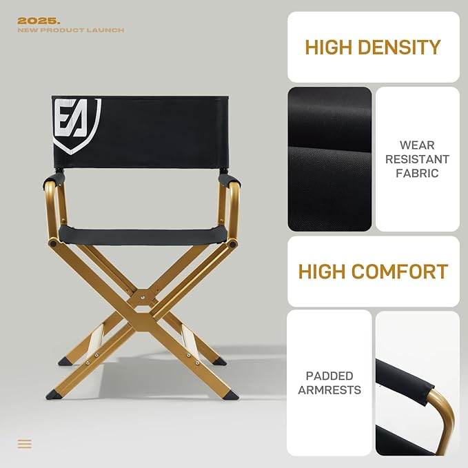 EVER ADVANCED Aluminum Directors Chair, Folding Studio Movie Chairs Camping - Image 8