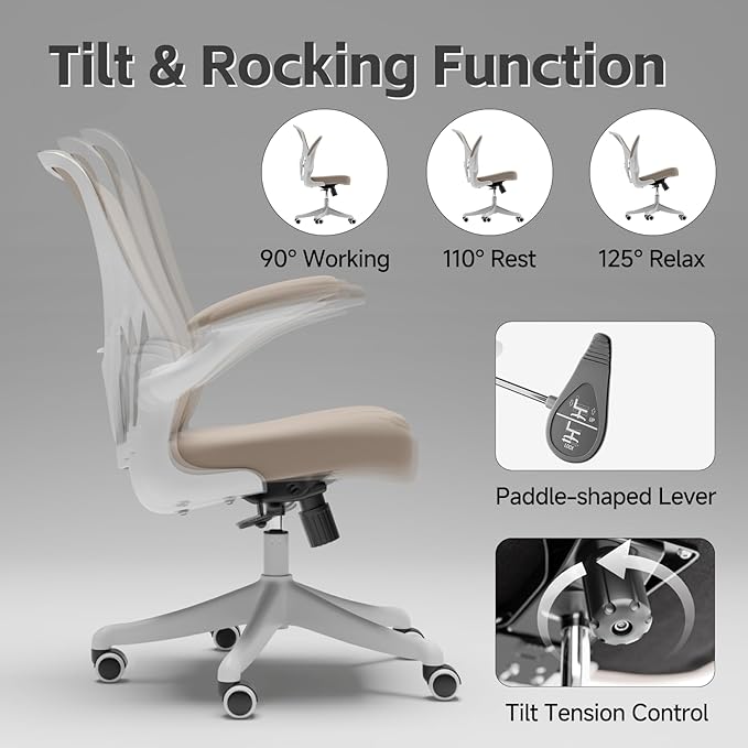 Ergonomic Office Chair with Adjustable Lumbar Support & Flip-Up Armrests - Image 6