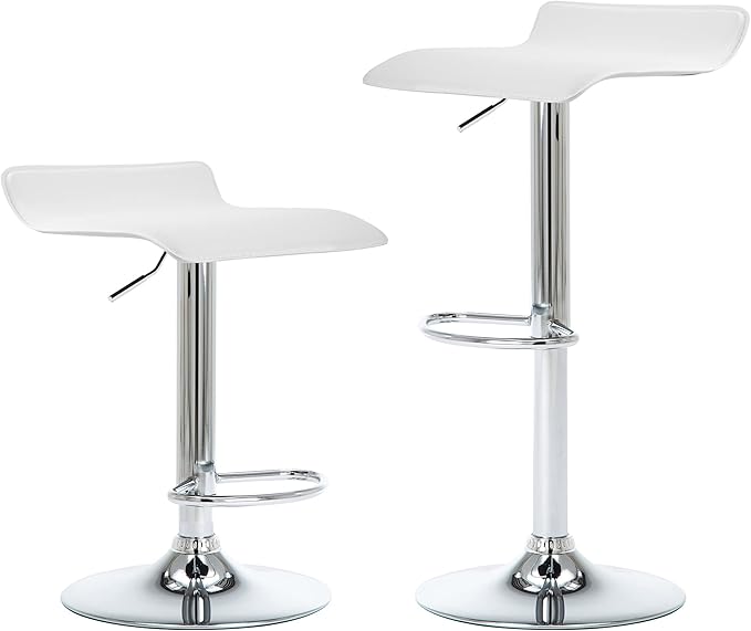 NOBPEINT Contemporary Chrome Air Lift Adjustable Swivel Bar Stool by NOBPEINT