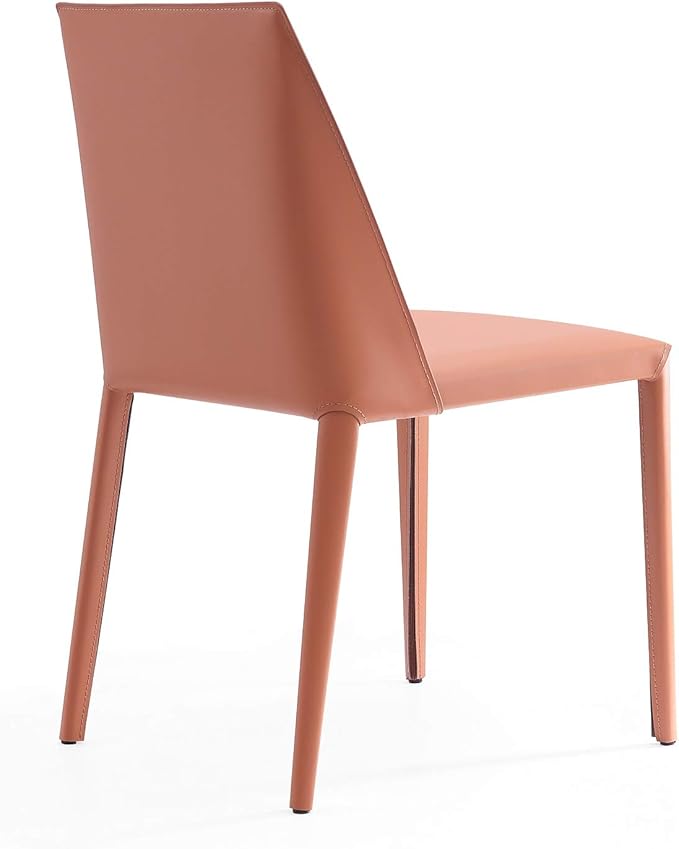 Manhattan Comfort Paris Modern Saddle Leather Dining Chairs, Metal Frame - Image 7