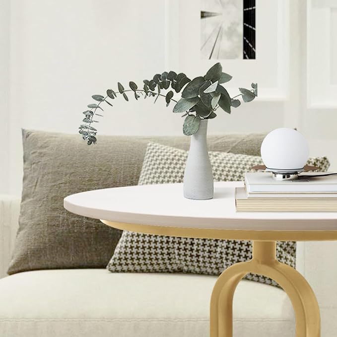 Side Table with Marble Top Metal Pub Bar Round Table Modern Sofa Side End Table - Image 6