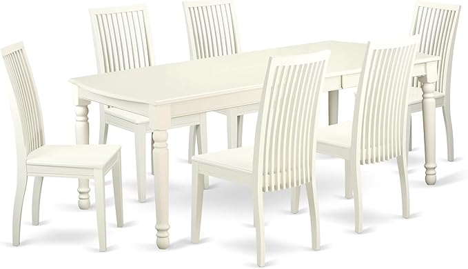 East West Furniture DOIP7-LWH-W 7 Piece Dining Table Set Consist of a Rectangle by EastWestFurniture