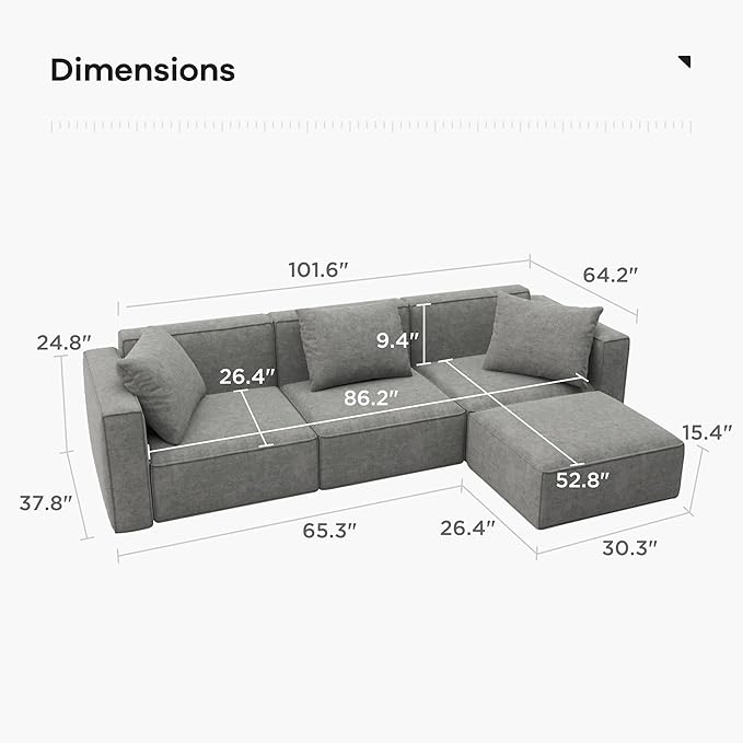 Acanva Luxury Modular Sectional Living Room Sofa Set, Modern Minimalist Style - Image 2