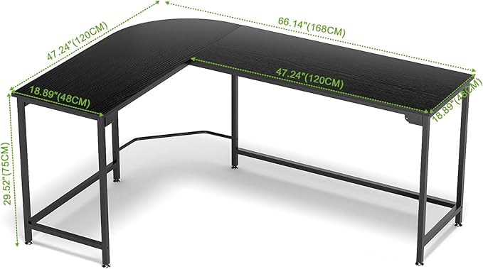 Teraves Modern L Shaped Gaming Desk 66'' Corner Computer Desk - Image 3