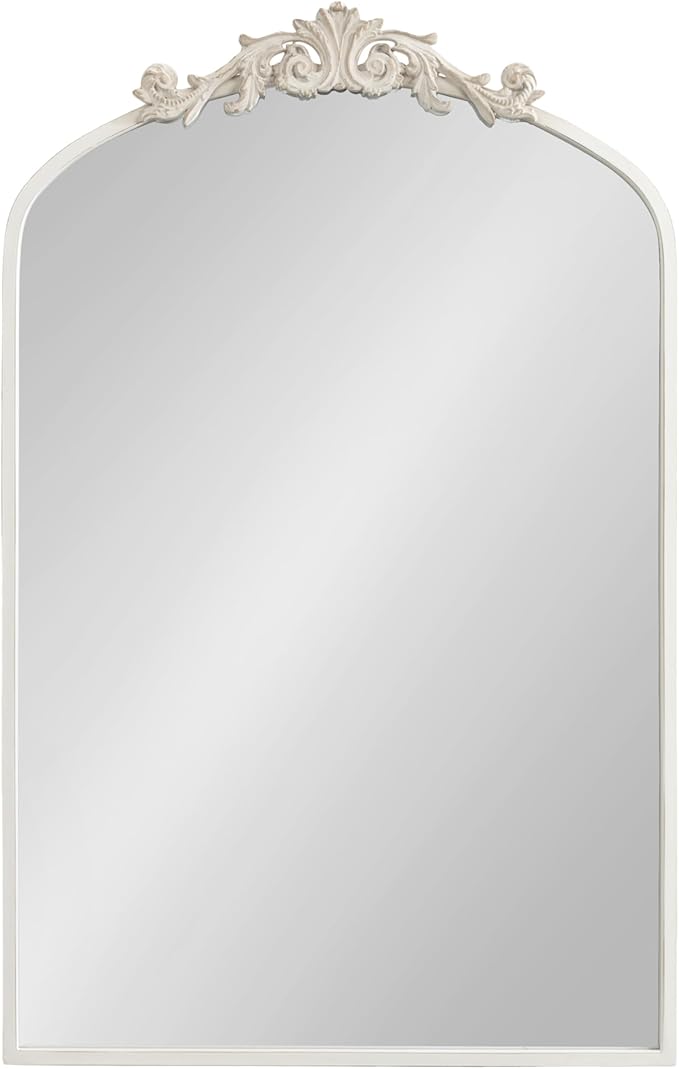 Kate and Laurel Arendahl Traditional Arch Wall Mirror; 24 x 36; Antique White; - Image 8