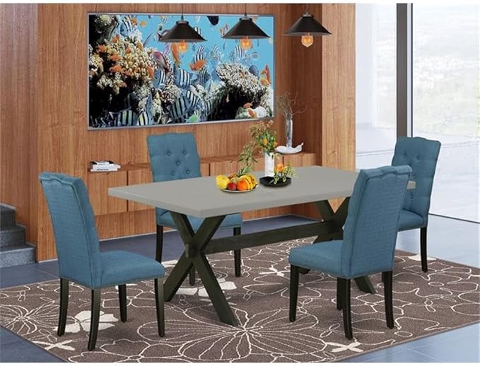 East West Furniture X697EL121-5 5 Piece Dining Room Table Set Includes a - Image 2
