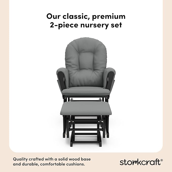 Storkcraft Premium Hoop Glider & Ottoman — GREENGUARD Gold Certified, Solid - Image 6