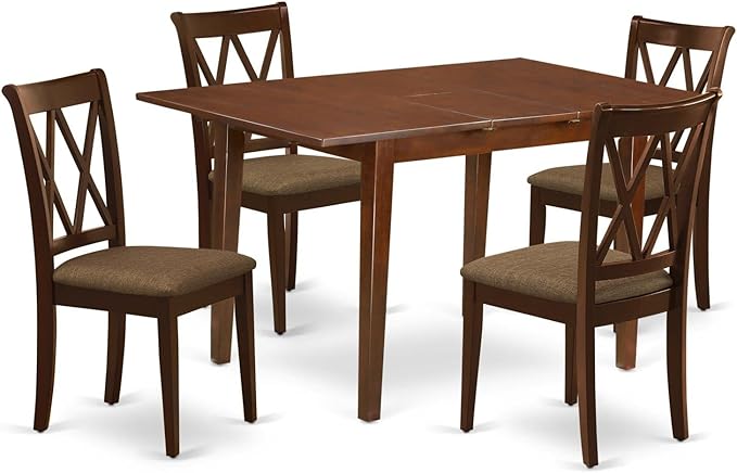 East West Furniture PSCL5-MAH-C 5 Piece Modern Dining Table Set Includes a by EastWestFurniture