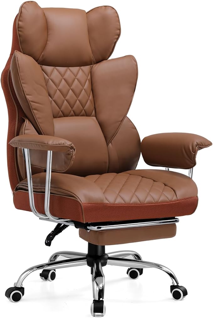 COMHOMA Big and Tall Office Chair, High Back Leather Gaming Chair by ComHoma