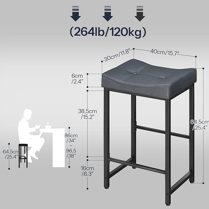 HOOBRO Barstools, 25.4" Saddle Stools - Image 4