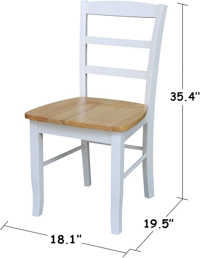 Madrid Ladderback, Solid Wood Kitchen/Dining Chairs, Parawood Construction - Image 3