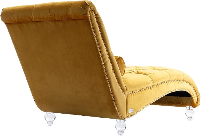 HomSof Modern Armless Velvet Chaise Lounge Indoor Chair - Image 8