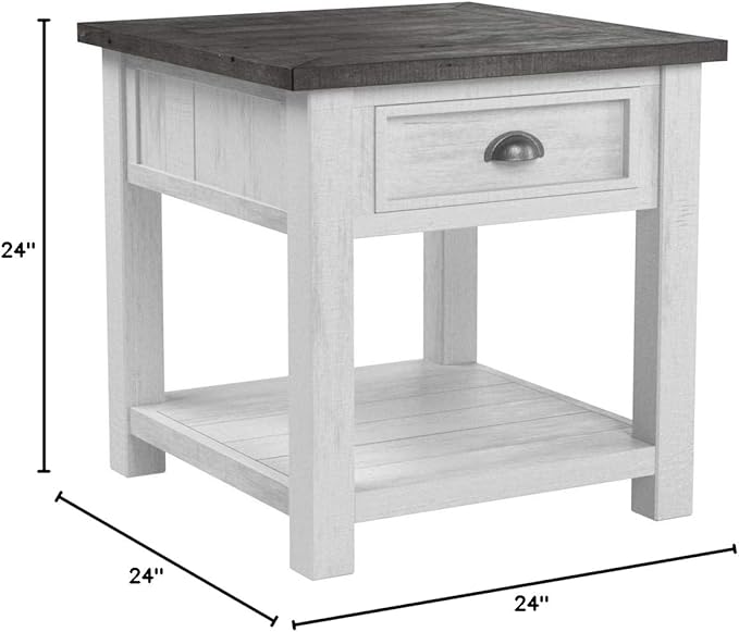 Martin Svensson Home Monterey Solid Wood End Table White - Image 3