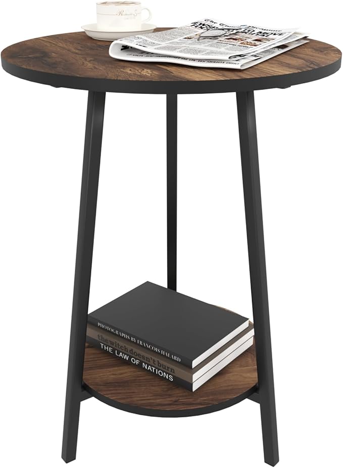 Side Table - Rustic End Couch Tables - Waterproof Metal Frame, - Image 8