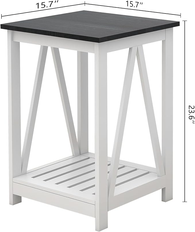 Farmhouse Square End Table, Accent Side Table - Image 2