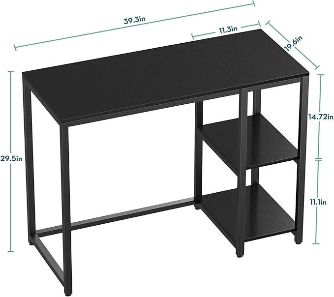 SINPAID 40'' Gaming Desk with Shelves, Small Computer Desk, Escritorios para - Image 3