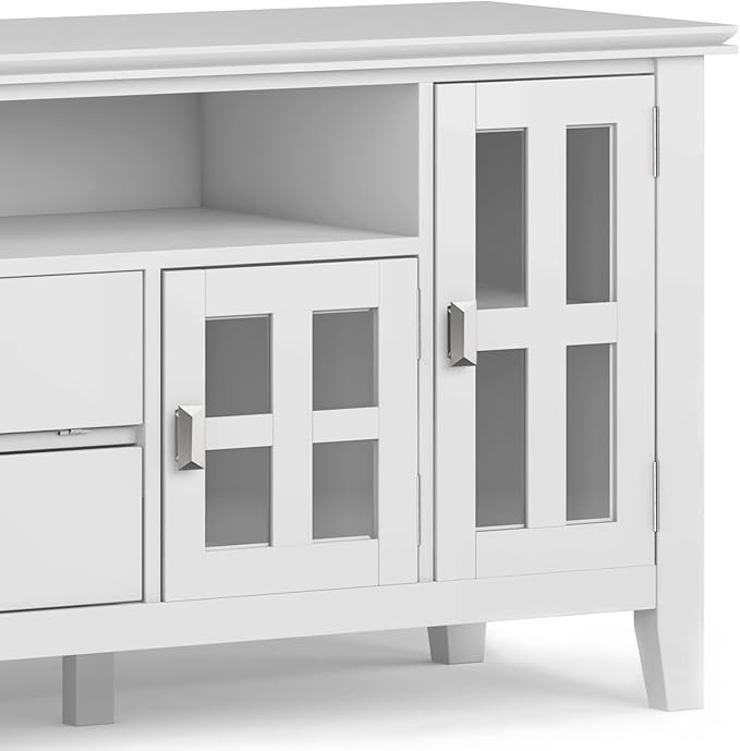 SIMPLIHOME Artisan SOLID WOOD 72 Inch Wide Contemporary TV Media Stand in White - Image 9