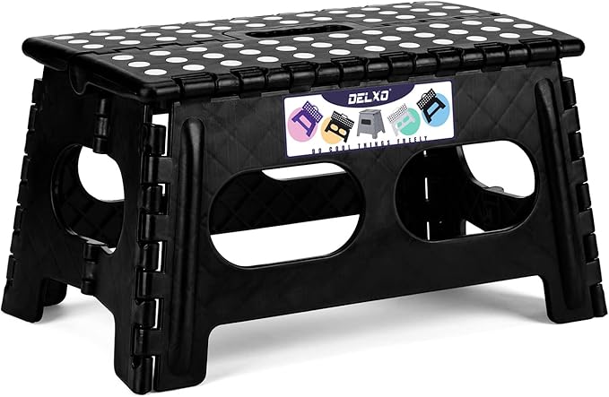 Delxo Folding Step Stool, 15-Inch Extra Wide 9 Inch Height Heavy Duty Stepping by Delxo
