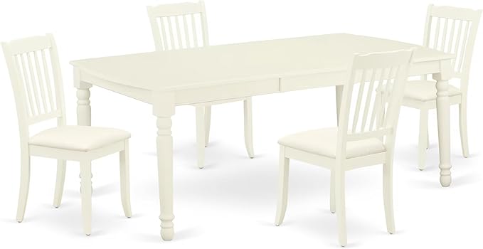 East West Furniture DODA5-LWH-C 5 Piece Modern Dining Table Set Includes a by EastWestFurniture