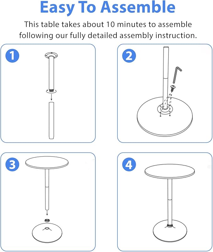 FDW Modern Bar Table 2 Set 40" Height Kitchen Dining Table Round Pub Table - Image 4