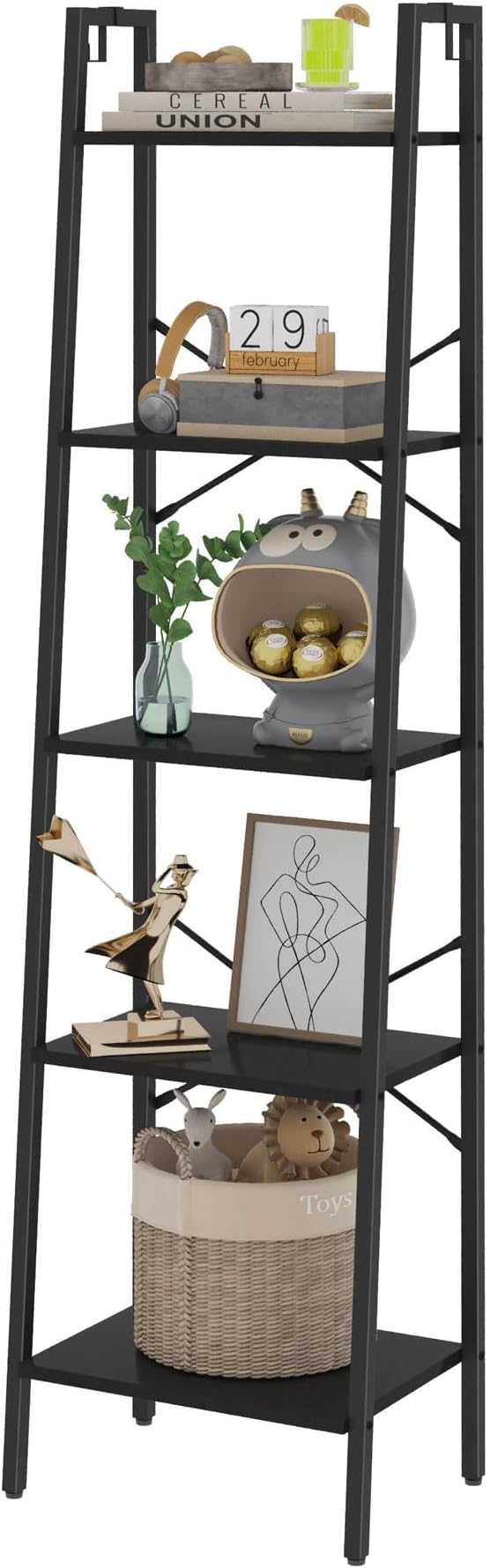 Ladder Shelf, Bookshelf Bookcase, Freestanding Corner Storage Shelve - Image 7