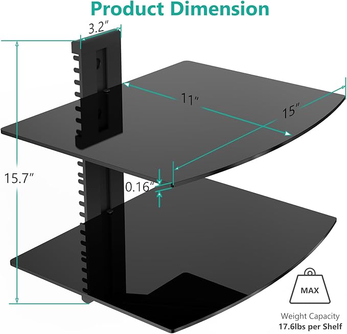 WALI Floating Entertainment Center Shelves, Holds Up to 17.6lbs, TV Shelf - Image 3