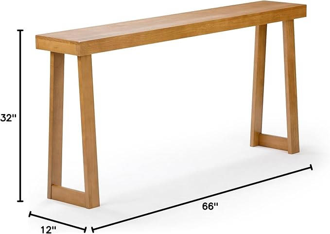 Plank+Beam Solid Wood Console Table, 66 Inch, Sofa Table, Narrow Entryway Table - Image 2