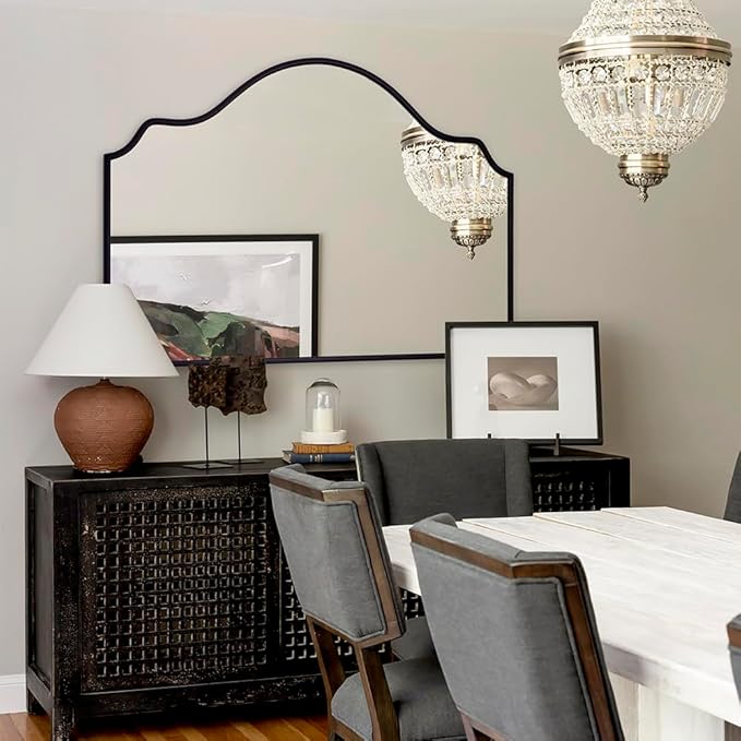 Chende Large Black Mirror, Modern Decorative Wall Mirror - Image 7