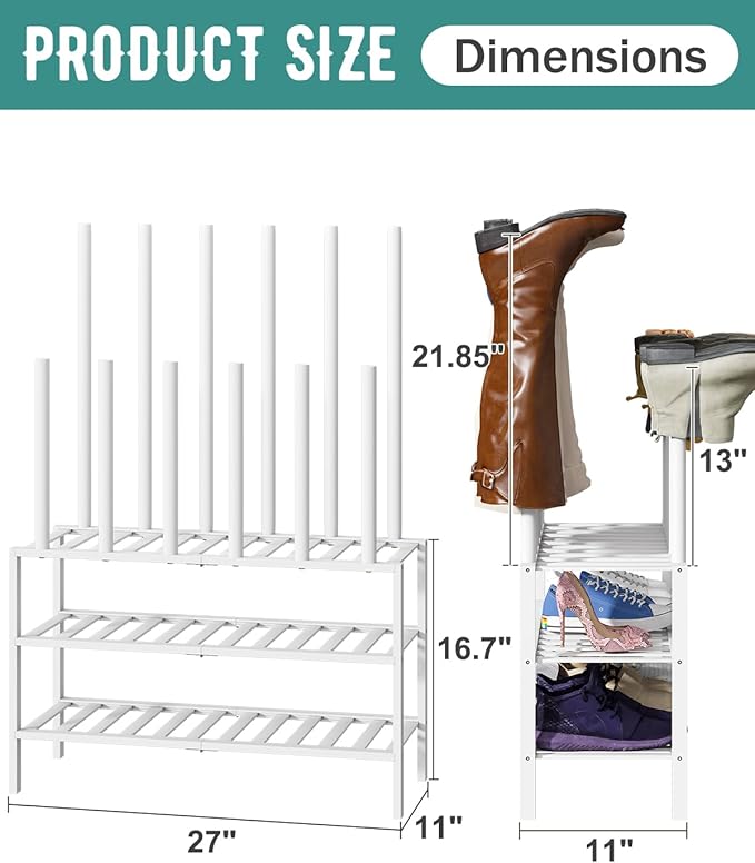 White Boot Rack, Boot Rack Organizer Tall Boots - Image 3